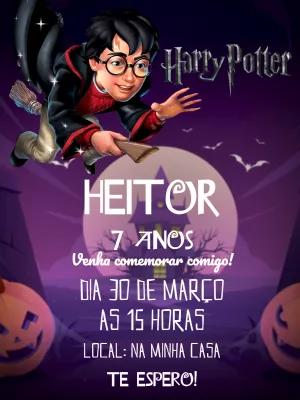 Convite de Aniversário Harry Potter para Editar Online