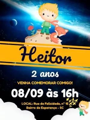 Convite Aniversário Pequeno Príncipe para Editar Online