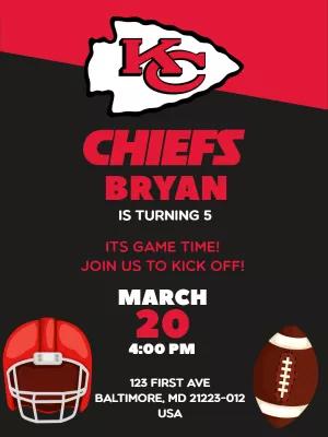 Kansas City Chiefs Birthday Invitation to Edit Online