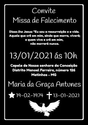 Convite de Missa de Falecimento Sóbrio para Editar Online