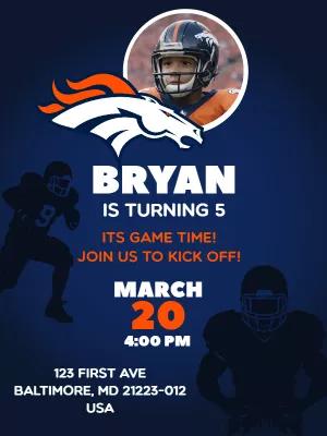 Football Birthday Invitation with Photo to Edit Online