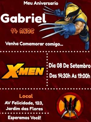 Convite de Aniversário Wolverine X-Men para Editar Online