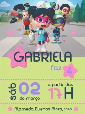 Convite de Aniversário StarBeam com Personagens para Editar