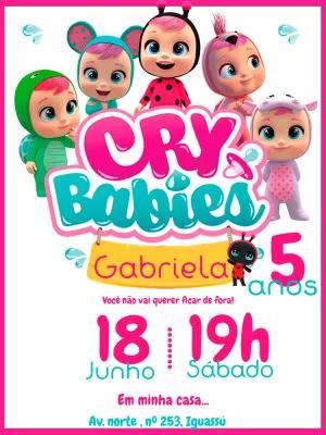Convite de Aniversário Cry Babies Magic Tears para Editar
