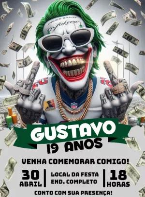 Convite de Aniversário Coringa Moderno para Editar Online