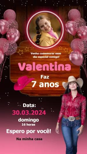 Convite Aniversário Country com Foto para Editar Online