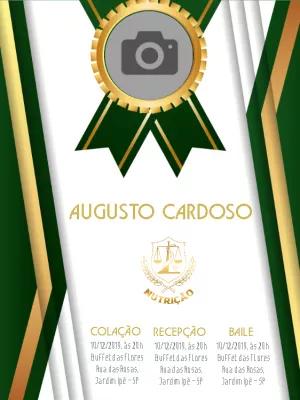 Convite de Formatura Elegante com Foto para Editar Online