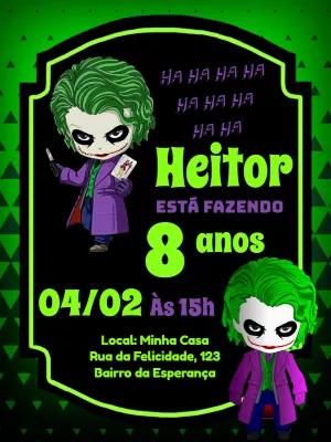 Convite de Aniversário Coringa para Editar Online e Imprimir