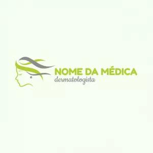 Logo Dermatologista com Silhueta Feminina para Editar Online