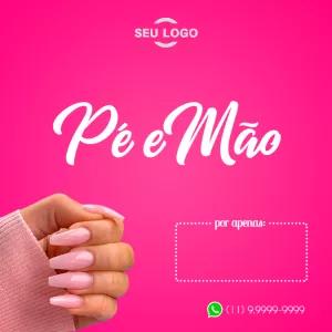 Arte Editável de Manicure e Pedicure para Redes Sociais