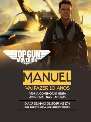 Convite de Aniversário Top Gun Maverick para Editar Online