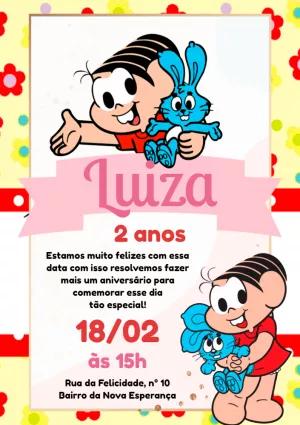 Convite de Aniversário Turma da Mônica para Editar Online