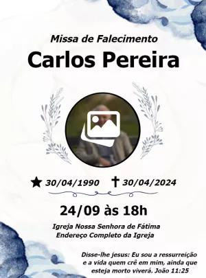 Convite Missa de Falecimento com Foto para Editar Online
