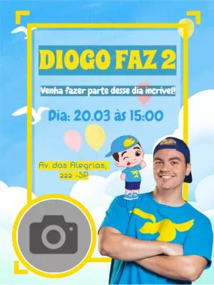 Convite Aniversário Luccas Neto com Foto para Editar Online