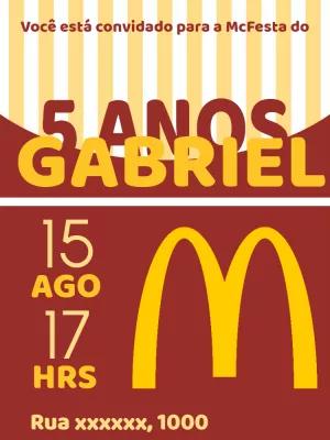 Convite de Aniversário McFesta Editável Online