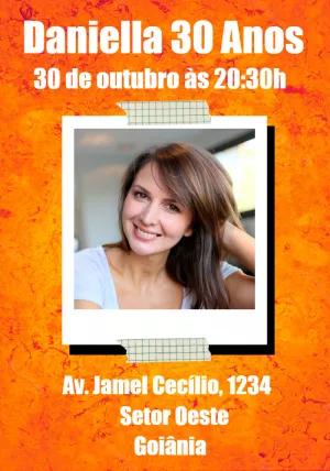 Convite de Aniversário Adulto Polaroid para Editar Online