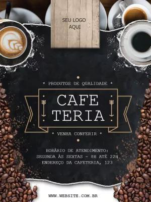 Folheto Editável para Cafeteria com Estilo Rústico para Editar