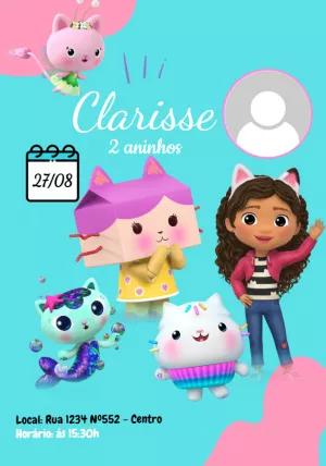 Convite de Aniversário A Casa Mágica da Gabby para Editar Online