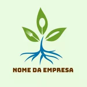 Logo de Comida Natural com Folhas para Editar Online