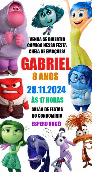 Convite de Aniversário Divertida Mente 2 para Editar Online