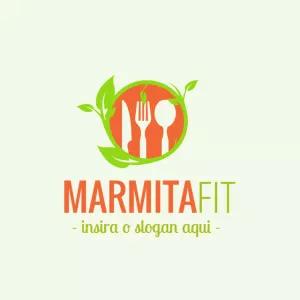 Logo para Marmitaria Fit com Folhas para Editar Online
