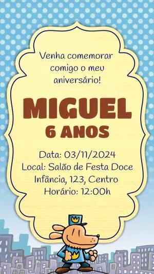 Convite de Aniversário Homem Cão para Editar Online
