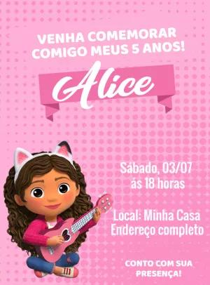 Convite de Aniversário Casa Mágica da Gabby para Editar Online