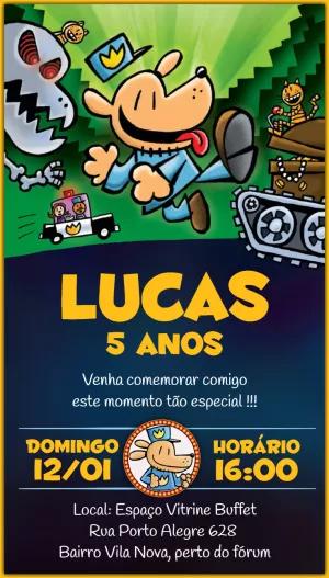 Convite de Aniversário Homem Cão para Editar Online