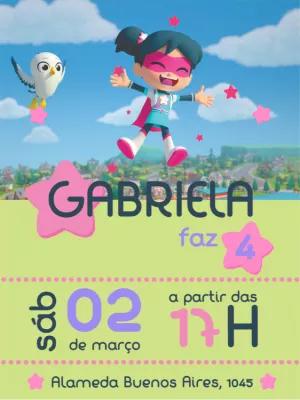 Convite de Aniversário StarBeam: Modelo Editável para Festa