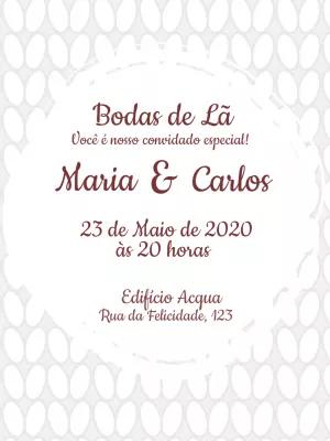 Convite Bodas de Lã com Tema de Tricô para Editar Online
