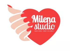 Logo Manicure com Coração e Mão para Editar Online