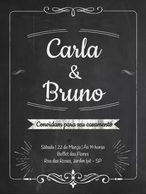 Convite de Casamento Chalkboard para Editar Online