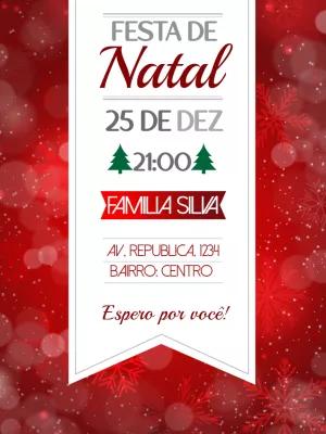 Convite de Natal Vermelho Elegante para Editar Online