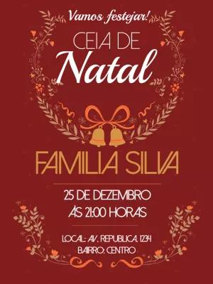 Convite Ceia de Natal Clássico para Editar Online