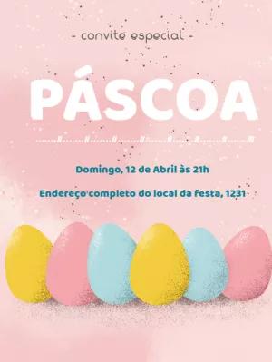 Convite de Páscoa Delicado com Ovos Coloridos para Editar