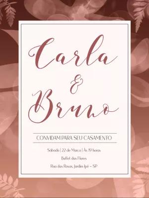 Convite de Casamento Floral Rosé Elegante para Editar Online