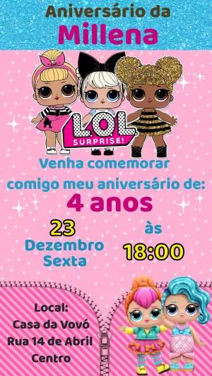 Convite de Aniversário LOL Surprise para Editar Online