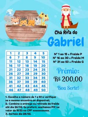 Chá Rifa Arca de Noé com Bichinhos Fofos para Editar Online