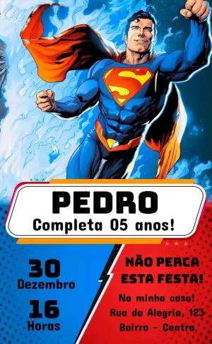 Convite de Aniversário do Superman para Editar Online