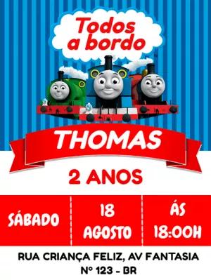 Convite Aniversário Thomas e seus Amigos para Editar Online