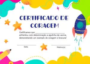 Certificado de Coragem Infantil Colorido para Editar Online