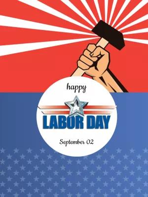 Editable Labor Day Post with Patriotic Design to Customize