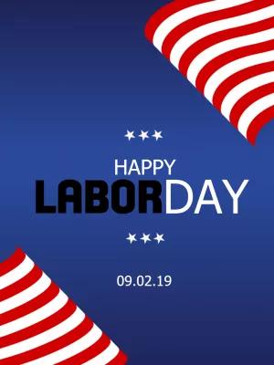 Happy Labor Day Post with US Flag to Edit Online