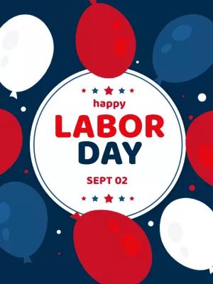 Labor Day Post with Patriotic Balloons to Edit Online