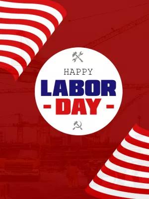 Happy Labor Day Post with USA Flags to Edit Online