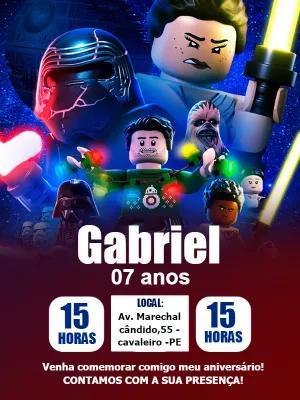 Convite de Aniversário LEGO Star Wars para Editar Online