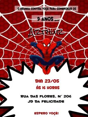 Convite de Aniversário Homem Aranha Editável Online