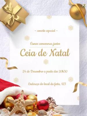 Convite Ceia de Natal Tropical para Editar Online