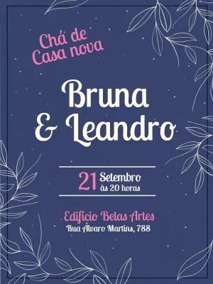 Convite Chá de Casa Nova Floral Elegante para Editar Online