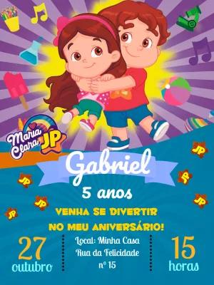 Convite de Aniversário Maria Clara e JP Editável Online